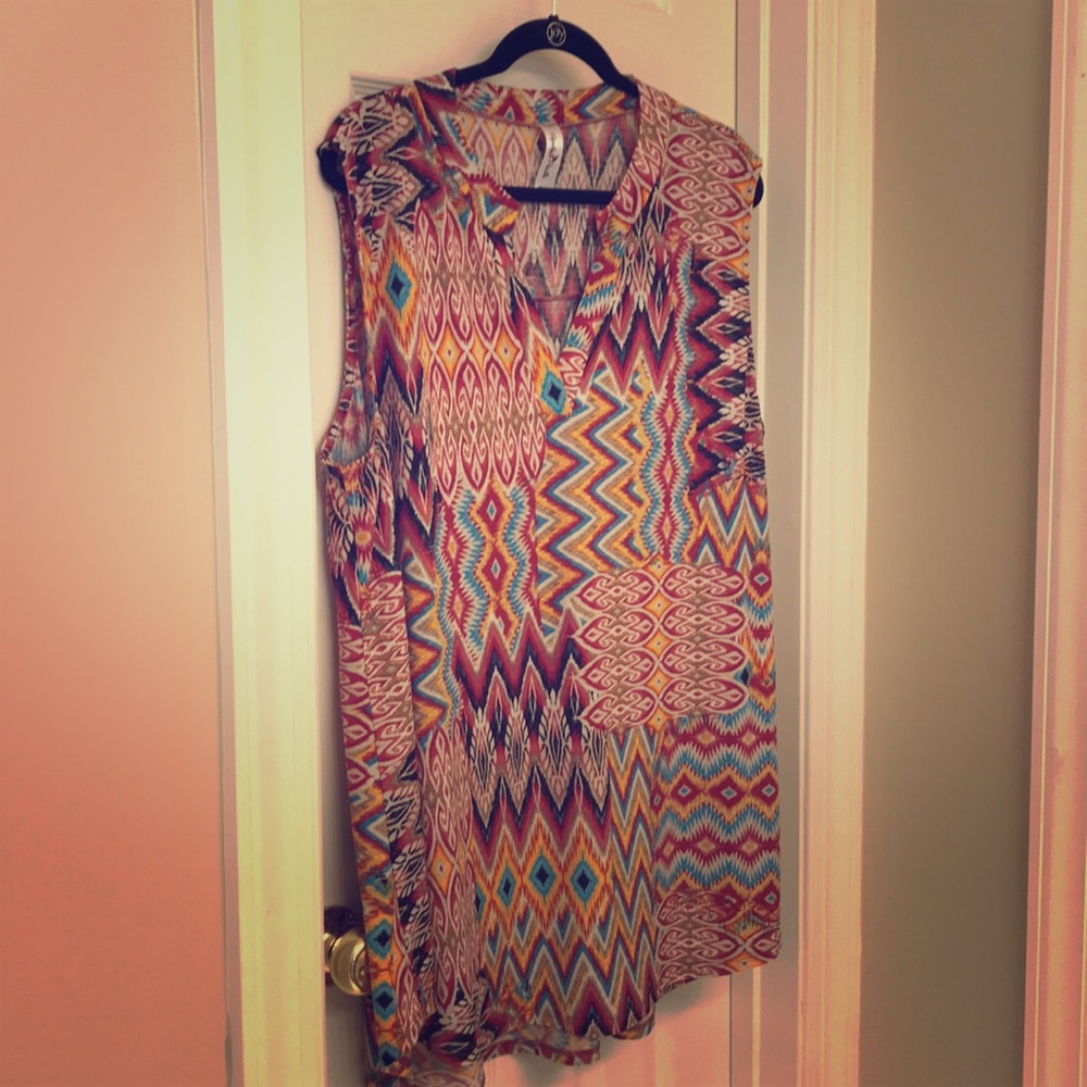 Sleeveless Aztec Tunic
